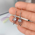 Hollow Geometric Angel Wing Zircon Drop Earrings, Elegant Versatile Fashion Ear Jewelry view 5