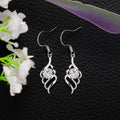 Hollow Geometric Angel Wing Zircon Drop Earrings, Elegant Versatile Fashion Ear Jewelry view 4