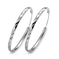 Minimalist Big Hoop Earrings, Simple Diamond Shape Engraved Oversized European Statement Earrings view 2