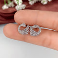 Luxury Swan Stud Earrings For Women, Full Zircon Spiral Animal Earrings Fashion Jewelry view 3