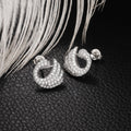 Luxury Swan Stud Earrings For Women, Full Zircon Spiral Animal Earrings Fashion Jewelry view 4