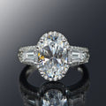 White Gold Plated Fashion Ring For Women With Oval Colored Gemstone Zircon Design view 2