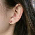 Mini Heart Shape Stud Earrings For Women, Sleep In Ear Bone Studs, Versatile Short Hair Jewelry view 3