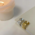 Gold Plated Plaid Open Ring For Women view 4