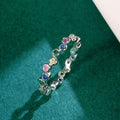 Korean Style Colorful Zircon Platinum Plated Ring, Fashion Multicolor Finger Jewelry view 2