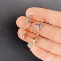 Mini Curved Crescent Moon Zircon Stud Earrings For Women, Korean Japanese Sleep In Ear Jewelry view 3