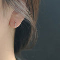 Mini Curved Crescent Moon Zircon Stud Earrings For Women, Korean Japanese Sleep In Ear Jewelry view 4