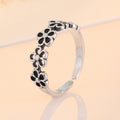 Korean Vintage Five Flower Distressed Open Ring, Adjustable Peony Floral Finger Jewelry view 3