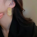 Metal Geometric Tassel Drop Earrings For Women, Statement Western Style Ear Jewelry view 2