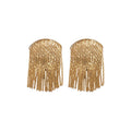 Metal Geometric Tassel Drop Earrings For Women, Statement Western Style Ear Jewelry view 5