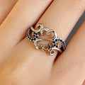 European American Ethnic Hollow Carved Floral Heart Vintage Ring, Fashion Jewelry view 4
