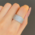 Men Wide Band Full Zircon Diamond Ring Fashion Luxury Wedding Jewelry view 2