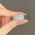 Men Wide Band Full Zircon Diamond Ring Fashion Luxury Wedding Jewelry view 4