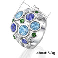 Elegant Hollow Round Zircon Ring For Women, European Style Copper Engagement Jewelry view 5
