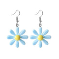 Korean Style Resin Daisy Flower Earrings For Women, Color Contrast Sunflower Stud Jewelry view 1