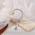 Luxury Purple Crystal Four-Point Star Ear Cuff With Tassel Teardrop Zircon No-Piercing Earrings view 2