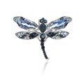Alloy Rhinestone Dragonfly Brooch Elegant Lapel Pin For Women's Coats view 5