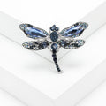 Alloy Rhinestone Dragonfly Brooch Elegant Lapel Pin For Women's Coats view 2