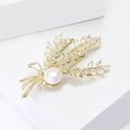 Alloy Rhinestone Pearl Wheat Brooch Pin For Women's Apparel view 2