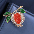 Alloy Rhinestone Pomegranate Brooch Pin For Suits And Apparel view 4