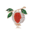 Alloy Rhinestone Pomegranate Brooch Pin For Suits And Apparel view 1