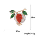 Alloy Rhinestone Pomegranate Brooch Pin For Suits And Apparel view 5