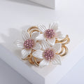 Alloy Camellia Brooch Pin And Scarf Clip For Clothing Decoration view 4