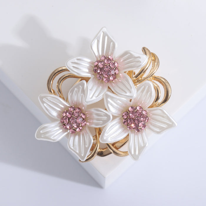 Alloy Camellia Brooch Pin And Scarf Clip For Clothing Decoration