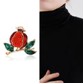 Alloy Enamel Pomegranate Brooch Pin For Coats And Apparel view 2