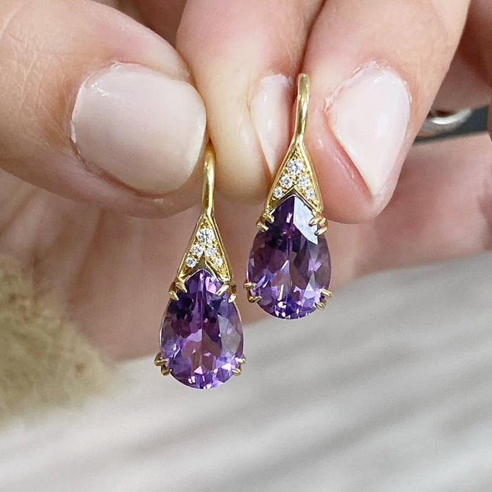 2022 New Micro Pave Zircon Teardrop Ear Cuffs, Elegant Lightweight Women's Earrings