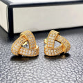 Hong Kong Style Retro Geometric Full Zircon Stud Earrings For Women, 3D Triangle Commuter Jewelry view 1