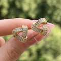 Hong Kong Style Retro Geometric Full Zircon Stud Earrings For Women, 3D Triangle Commuter Jewelry view 2