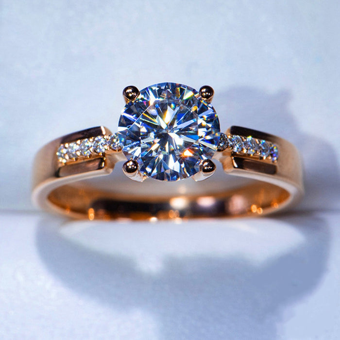 Classic Four Prong Eight Hearts Eight Arrows Zircon Ring For Proposal And Engagement Jewelry