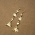 Elegant Alloy Sunburst Starburst Radiant Line Multi Layer Long Dangle Hook Statement Earrings view 2