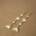 Elegant Alloy Sunburst Starburst Radiant Line Multi Layer Long Dangle Hook Statement Earrings view 4