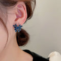 Korean Style Metal Zircon Butterfly Stud Earrings With Silver Needle Minimalist Fashion Jewelry view 3