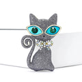 Alloy Rhinestone Cat Brooch For Trendy Women Lapel Decoration view 4