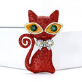 Alloy Rhinestone Cat Brooch For Trendy Women Lapel Decoration view 3
