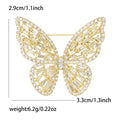 Copper Zircon Butterfly Brooch Pin For Elegant Women Clothing Decoration view 6