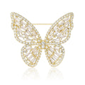 Copper Zircon Butterfly Brooch Pin For Elegant Women Clothing Decoration view 5
