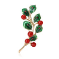 Alloy Enamel Pearl Leaf Brooch Pin For Elegant Apparel Decoration view 5