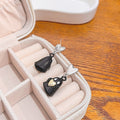 Kawaii Enamel Black Penguin Heart Drop Stud Earrings Silver Needle Cute Sweet Alloy Earrings view 2