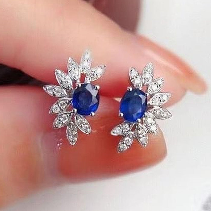 Mini Petal Marquise Stud Earrings For Women, Fresh Sweet Floral Ear Jewelry