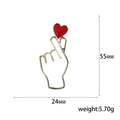 Alloy Heart Hand Gesture Brooch Pin For Sweet Fashion Accessories view 5