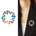 Alloy Pearl Wreath Brooch Colorful Floral Lapel Pin For Apparel view 2