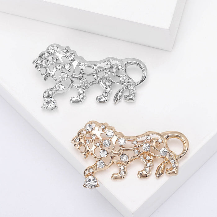 Alloy Hollow Tiger Brooch Pin For Trendy Mens Apparel