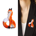 Alloy Enamel Fox Brooch Pin For Suit And Clothing Decoration view 2