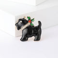 Alloy Enamel Christmas Dog Brooch Pin For Lapel And Clothing Decoration view 2