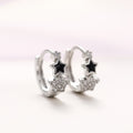 Korean Style Black Five Point Star Ear Cuff Earrings With Zircon And Resin For Women view 1