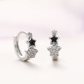 Korean Style Black Five Point Star Ear Cuff Earrings With Zircon And Resin For Women view 2